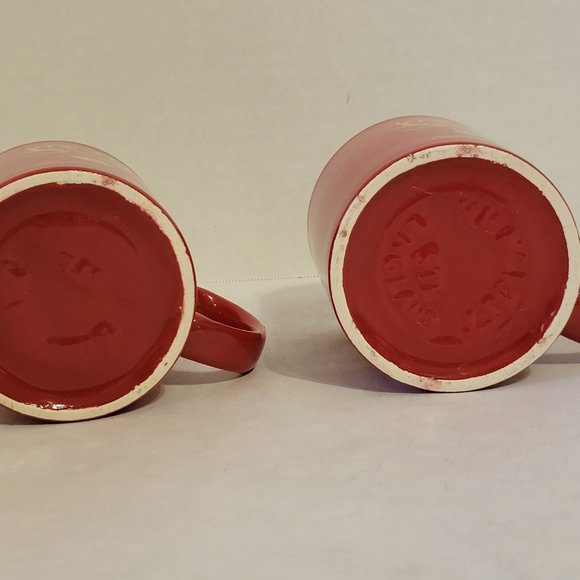 Vintage McDonalds Seasons Greetings Red & Gold Reindeer Christmas Mug-Lot of 2 - Picture 6 of 9